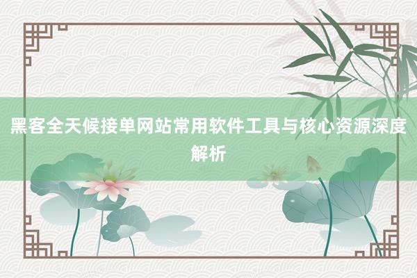 黑客全天候接单网站常用软件工具与核心资源深度解析